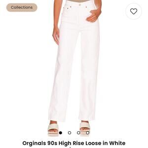 Re/done 90s High Rise Loose White Jeans Size 25 NWT
